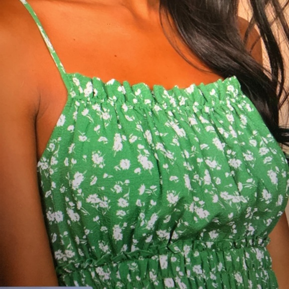 Lulus green floral ruffled mini dress - Picture 2 of 4